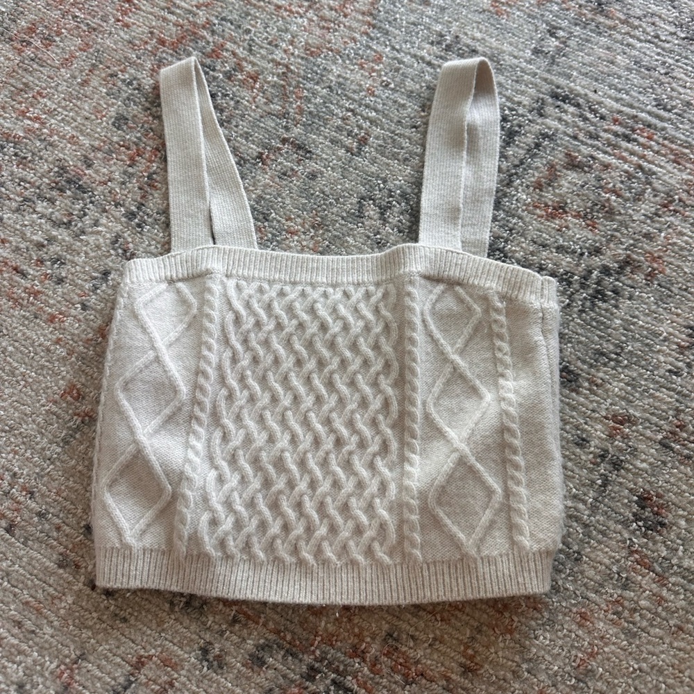 H&M cream / ivory knit crop top size XS